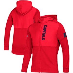 ADIDAS NWT Washington Capitals NHL Game Mode Full-Zip Red Hooded Jacket, S